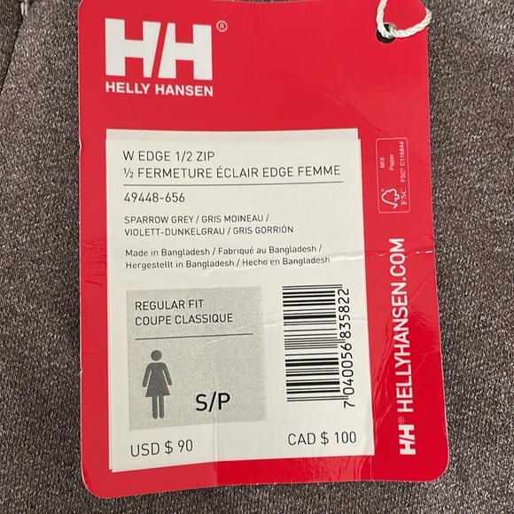 Helly Hansen Women’s Brown Long Sleeve 1/2 Zip Pullover Yellow Stripes Sz. Small - Picture 4 of 9